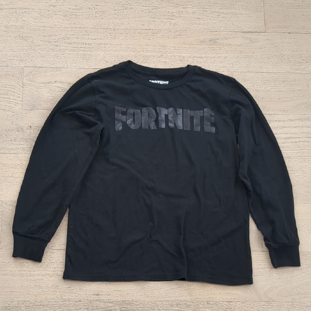 Black Fortnite Long Sleeve Shirt Sz 18/20